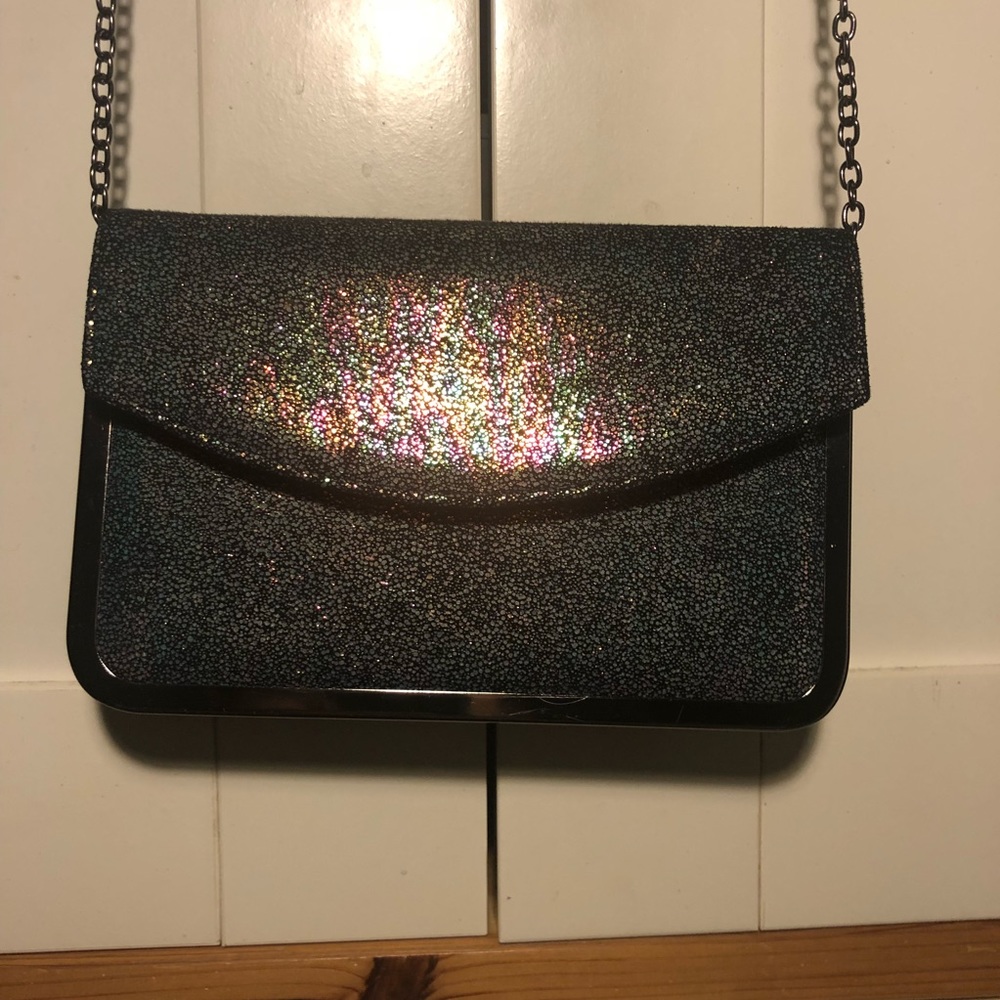 Gunmetal Iridescent Clutch